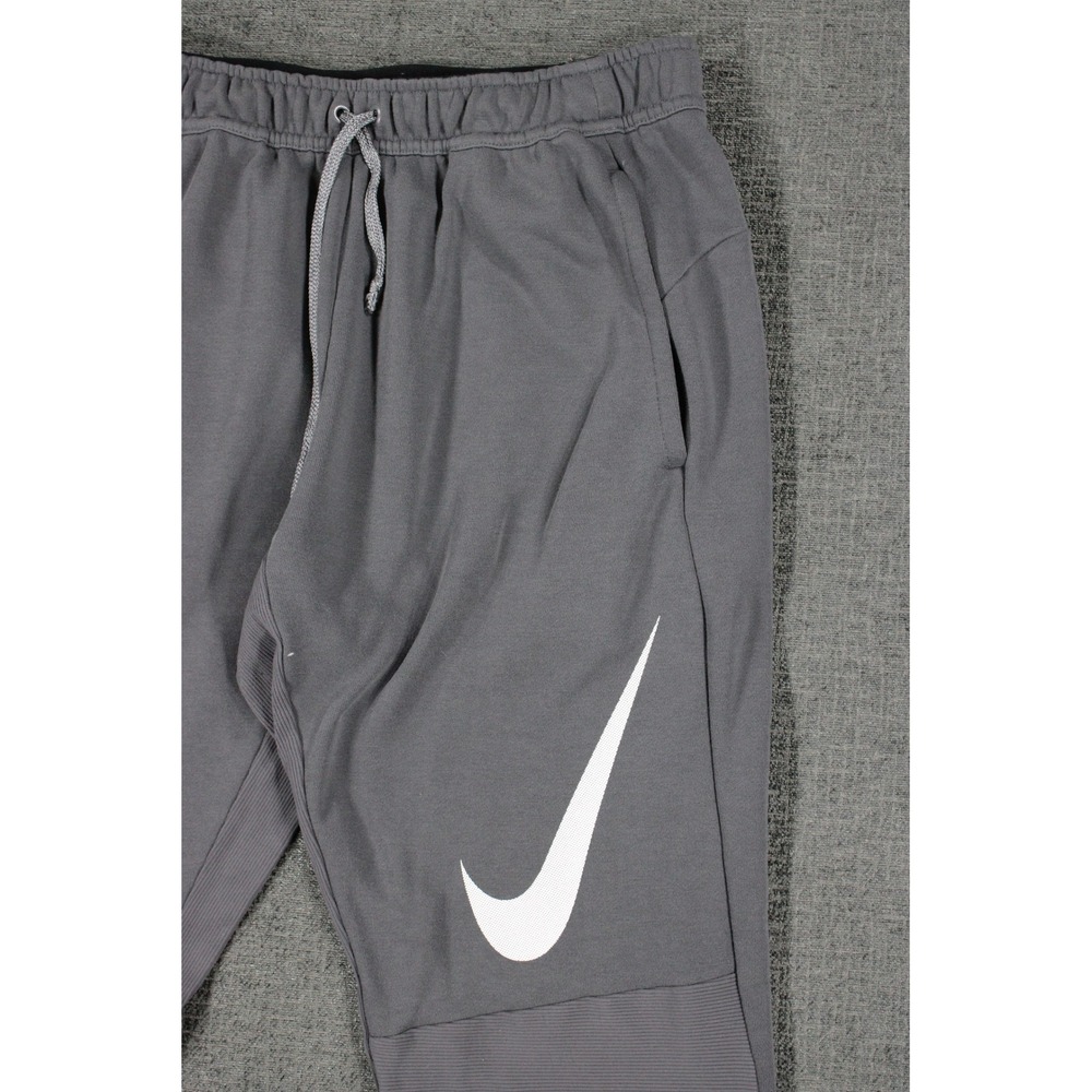 Nike Dri-FIT Mens Training Pants Gray Swoosh Logo Athletic Joggers Large - Picture 3 of 16